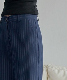 UNE MANSION | 【UNE ORIGINAL】【低身長 / 高身長用 サイズ＆丈が選べるスラックス , 男女兼用/UNISEX】】【 3color ／ ３size／ 3lengths 】【 足長効果あり】ベーシックストライプワイドスラックス(スラックス)