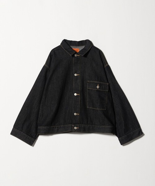 ASTRAET(アストラット)の「<LANCER>DENIM SHORT ジャケット(デニムジャケット・レディース・ブラック/ネイビー・M)」の2枚目の写真