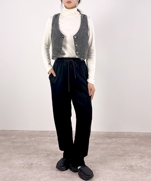 CLOTHY（クロシィ）の「【 Ｓ～3Ｌまで5サイズ展開】ドロストスウェットパンツ（スウェットパンツ・レディース・グレー/ブラック・MEDIUM/LARGE/X-LARGE/XX-LARGE/SMALL）」の4枚目の写真