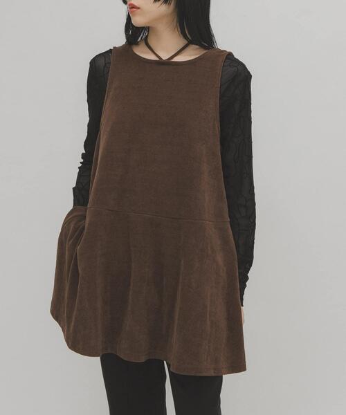 KBF（ケイビーエフ）の「2WAYローフレアミニワンピース（ワンピース・レディース・ブラウン/ブラック・ONE）」の2枚目の写真