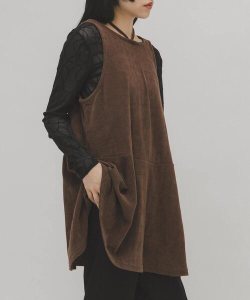 KBF（ケイビーエフ）の「2WAYローフレアミニワンピース（ワンピース・レディース・ブラウン/ブラック・ONE）」の4枚目の写真