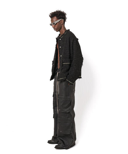 DANKE SCHON(ダンケシェーン)の「DankeSchon/ダンケシェーン/COATING FLARE CARGOPANTS(カーゴパンツ・レディース・ブラック・L/M/XL/S)」の4枚目の写真