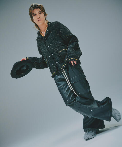 DANKE SCHON(ダンケシェーン)の「DankeSchon/ダンケシェーン/COATING FLARE CARGOPANTS(カーゴパンツ・レディース・ブラック・L/M/XL/S)」の6枚目の写真