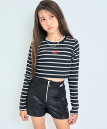 ANAP GiRL（アナップガール）の「刺繍ハートロゴ リブトップス【キッズお揃い】（Tシャツ/カットソー）」