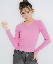 ANAP GｉRL | 刺繍ハートロゴ リブトップス【キッズお揃い】(Tシャツ/カットソー)