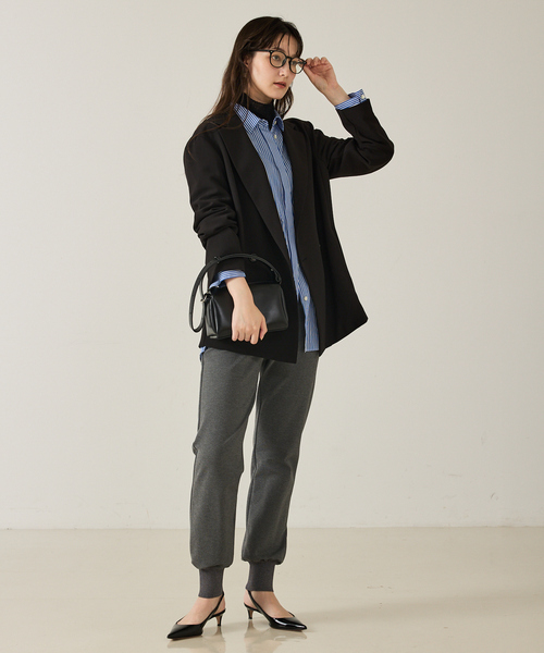 qualite(カリテ)の「【セットアップ対応】ワイドダブルジャケット/秋服/冬服/オフィスカジュアル/オーバージャケット(テーラードジャケット・レディース・ブラック/モカ・36/38)」の17枚目の写真