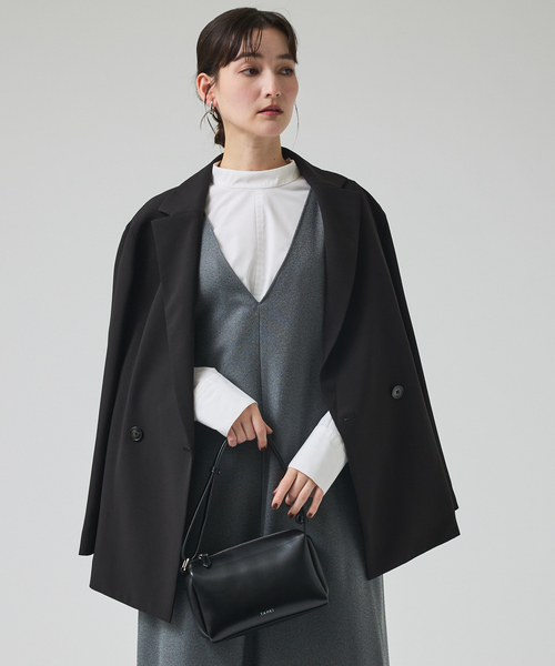 qualite(カリテ)の「【セットアップ対応】ワイドダブルジャケット/秋服/冬服/オフィスカジュアル/オーバージャケット(テーラードジャケット・レディース・ブラック/モカ・36/38)」の21枚目の写真