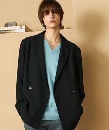 qualite | 【セットアップ対応】ワイドダブルジャケット/秋服/冬服/オフィスカジュアル/オーバージャケット(テーラードジャケット)