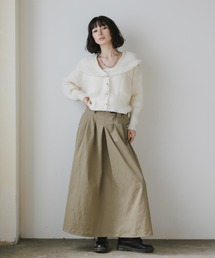 Long Skirt with Belt and Two-Tuck Design / ベルト付き ツータックデザインロングスカート