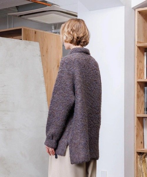 VOAAOV(ヴォアーブ)の「【VOAAOV】 FULLERS TEASEL BRUSHED KNIT Cardigan(カーディガン/ボレロ・メンズ・ブラック/ネイビー/ブラウン・1/2)」の5枚目の写真