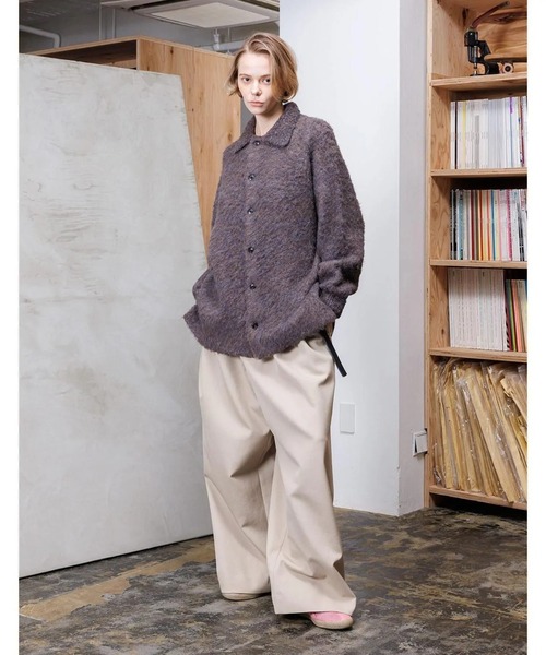 VOAAOV(ヴォアーブ)の「【VOAAOV】 FULLERS TEASEL BRUSHED KNIT Cardigan(カーディガン/ボレロ・メンズ・ブラック/ネイビー/ブラウン・1/2)」の6枚目の写真