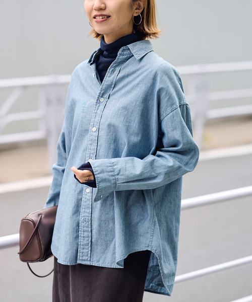 FRAMeWORK（フレームワーク）の「≪追加≫ダンガリーシャツ3（シャツ/ブラウス・レディース・サックスブルー/スカイブルー・FREE）」の8枚目の写真