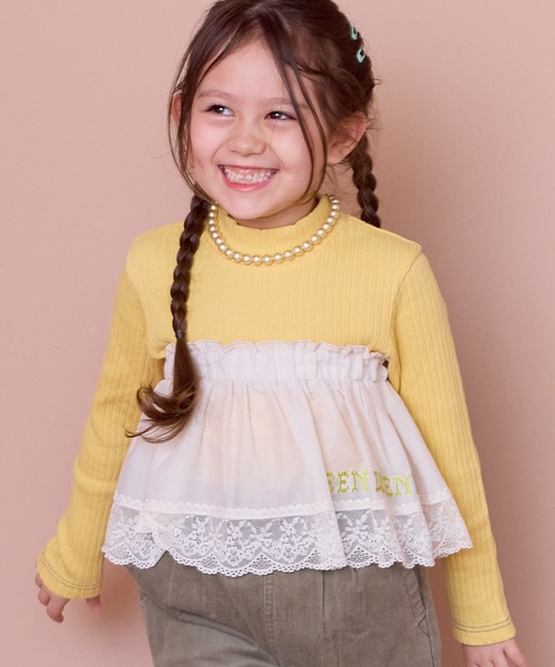 MARKEY'S(マーキーズ)の「レースフリルレイヤードスカート(スカート・キッズ・レッド/ブラック/オフホワイト・L/M)」の1枚目の写真