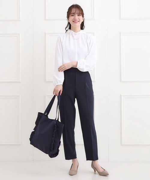 SHOO・LA・RUE(シューラルー)の「【セレモニー】フリルトートバッグ(トートバッグ・レディース・グレー/ブラック/ライトベージュ/ライトパープル/ネイビー・00)」の9枚目の写真