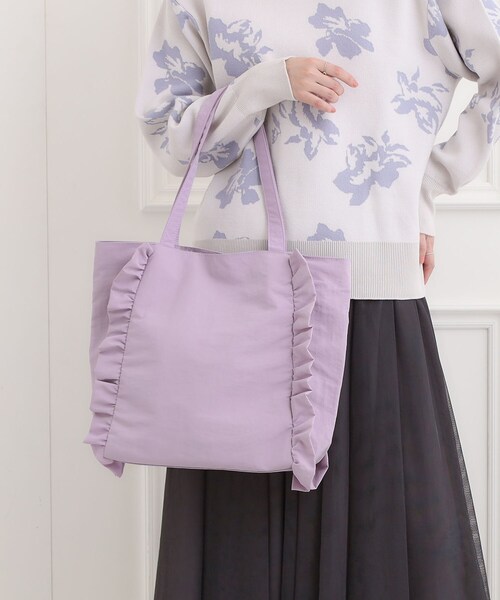 SHOO・LA・RUE(シューラルー)の「【セレモニー】フリルトートバッグ(トートバッグ・レディース・グレー/ブラック/ライトベージュ/ライトパープル/ネイビー・00)」の12枚目の写真