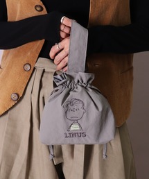 BAYBLO（ベイブロ）の「(ACT)【PEANUTS】アップリケ 刺繍 ナイロン 巾着バッグ（ハンドバッグ）」