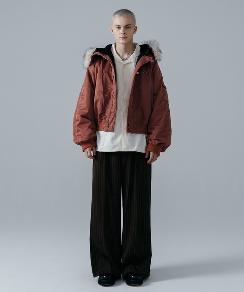 ajouter flow（アジューテフロー）の「【ajouter flow】rhinestone N-2B jacket（ブルゾン・メンズ・ブラック/ピンク・MEDIUM/LARGE）」の16枚目の写真