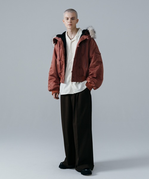 ajouter flow（アジューテフロー）の「【ajouter flow】rhinestone N-2B jacket（ブルゾン・メンズ・ブラック/ピンク・MEDIUM/LARGE）」の17枚目の写真