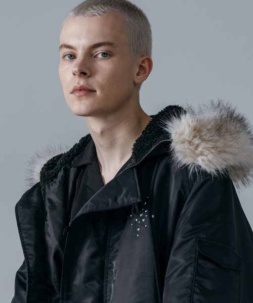 ajouter flow（アジューテフロー）の「【ajouter flow】rhinestone N-2B jacket（ブルゾン・メンズ・ブラック/ピンク・MEDIUM/LARGE）」の11枚目の写真