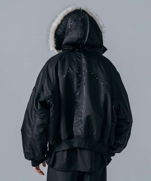 ajouter flow（アジューテフロー）の「【ajouter flow】rhinestone N-2B jacket（ブルゾン・メンズ・ブラック/ピンク・MEDIUM/LARGE）」の14枚目の写真