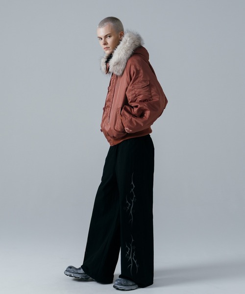 ajouter flow（アジューテフロー）の「【ajouter flow】rhinestone N-2B jacket（ブルゾン・メンズ・ブラック/ピンク・MEDIUM/LARGE）」の19枚目の写真