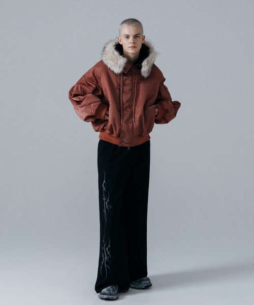 ajouter flow（アジューテフロー）の「【ajouter flow】rhinestone N-2B jacket（ブルゾン・メンズ・ブラック/ピンク・MEDIUM/LARGE）」の18枚目の写真