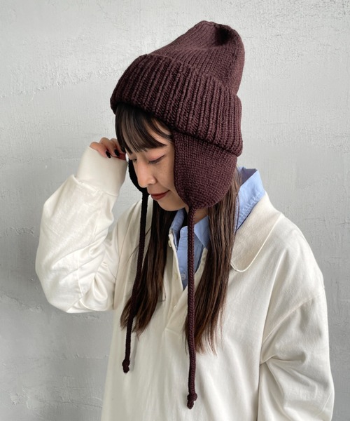 RACAL（ラカル）の「[RACAL/ラカル] 耳当て付き ニットワッチ（ニットキャップ/ビーニー・メンズ・ブラック/ブラウン・F）」の22枚目の写真