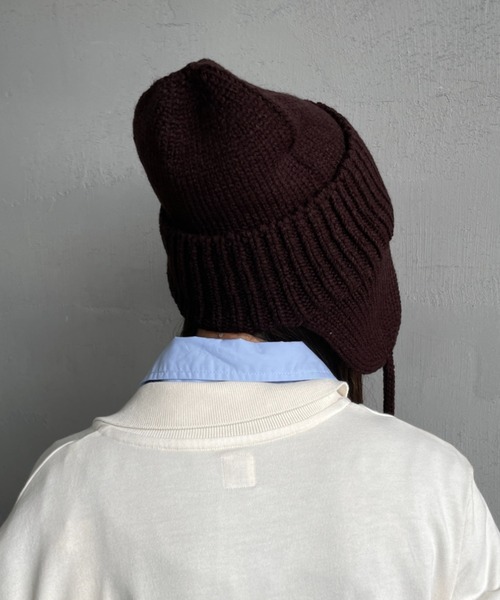 RACAL（ラカル）の「[RACAL/ラカル] 耳当て付き ニットワッチ（ニットキャップ/ビーニー・メンズ・ブラック/ブラウン・F）」の7枚目の写真