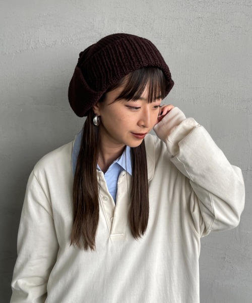 RACAL（ラカル）の「[RACAL/ラカル] 耳当て付き ニットワッチ（ニットキャップ/ビーニー・メンズ・ブラック/ブラウン・F）」の9枚目の写真