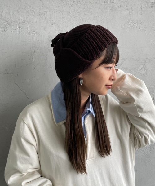 RACAL（ラカル）の「[RACAL/ラカル] 耳当て付き ニットワッチ（ニットキャップ/ビーニー・メンズ・ブラック/ブラウン・F）」の5枚目の写真