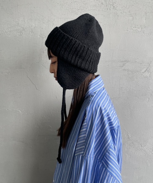 RACAL（ラカル）の「[RACAL/ラカル] 耳当て付き ニットワッチ（ニットキャップ/ビーニー・メンズ・ブラック/ブラウン・F）」の11枚目の写真
