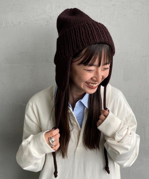 RACAL（ラカル）の「[RACAL/ラカル] 耳当て付き ニットワッチ（ニットキャップ/ビーニー・メンズ・ブラック/ブラウン・F）」の20枚目の写真