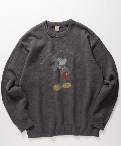 MICKEY MOUSE(ミッキーマウス)の「【DISNEY/ディズニー】ミッキーマウス柄プリント ニットクルーネック(ニット/セーター・レディース・アイボリー/グレイッシュベージュ/サックスブルー/スミクロ・MEDIUM/LARGE)」の16枚目の写真