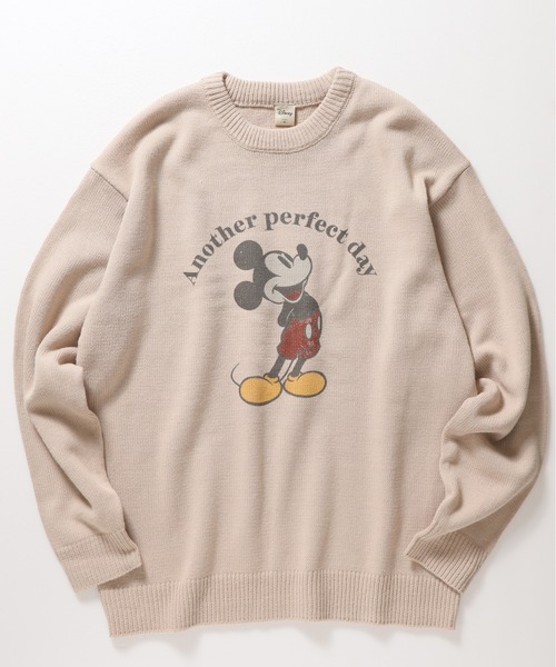 MICKEY MOUSE(ミッキーマウス)の「【DISNEY/ディズニー】ミッキーマウス柄プリント ニットクルーネック(ニット/セーター・レディース・アイボリー/グレイッシュベージュ/サックスブルー/スミクロ・MEDIUM/LARGE)」の18枚目の写真