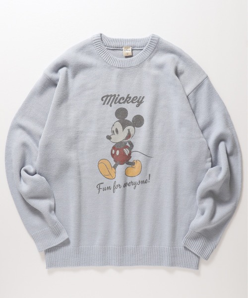 MICKEY MOUSE(ミッキーマウス)の「【DISNEY/ディズニー】ミッキーマウス柄プリント ニットクルーネック(ニット/セーター・レディース・アイボリー/グレイッシュベージュ/サックスブルー/スミクロ・MEDIUM/LARGE)」の20枚目の写真
