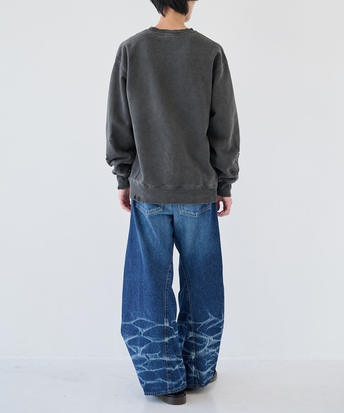 Jieda（ジエダ）の「【JieDa】DAMAGE PIGMENT SWEAT CREW（スウェット・メンズ・ブラウン/ブラック・1/2）」の5枚目の写真