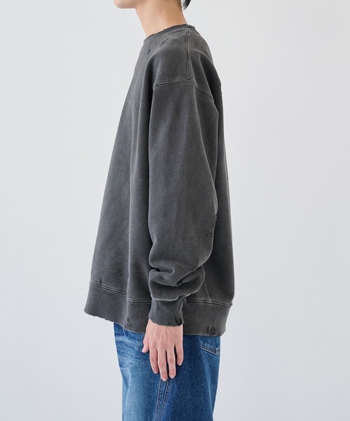 Jieda（ジエダ）の「【JieDa】DAMAGE PIGMENT SWEAT CREW（スウェット・メンズ・ブラウン/ブラック・1/2）」の10枚目の写真