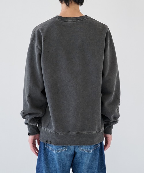 Jieda（ジエダ）の「【JieDa】DAMAGE PIGMENT SWEAT CREW（スウェット・メンズ・ブラウン/ブラック・1/2）」の11枚目の写真