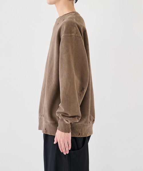 Jieda（ジエダ）の「【JieDa】DAMAGE PIGMENT SWEAT CREW（スウェット・メンズ・ブラウン/ブラック・1/2）」の17枚目の写真