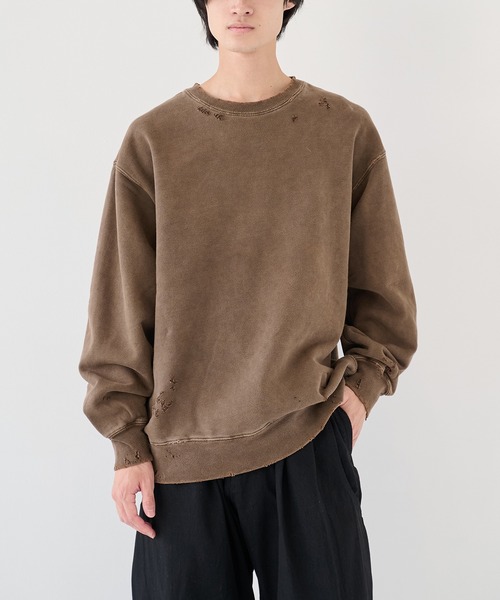 セール】【JieDa】DAMAGE PIGMENT SWEAT CREW（スウェット）｜Jieda