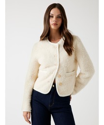 Guess | IVANA Fuax Fur Buttoned Jacket ジャケット  (ノーカラージャケット)