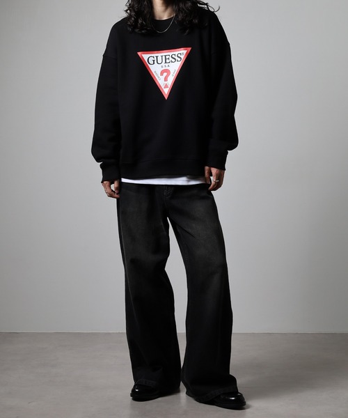 GUESS JEANS(ゲスジーンズ)の「GUESS JEANS GJ CN OS ICONIC TRIANGLE SWEAT ゲス クルーネックスウェットシャツ(スウェット・メンズ・ネイビー/ブラック・S/M/L/XL)」の16枚目の写真
