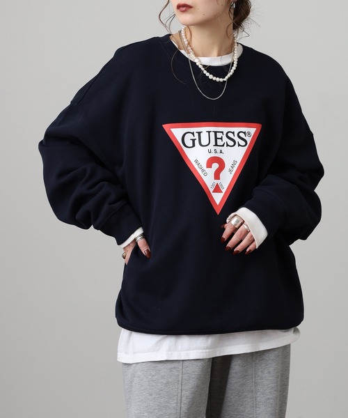 GUESS JEANS(ゲスジーンズ)の「GUESS JEANS GJ CN OS ICONIC TRIANGLE SWEAT ゲス クルーネックスウェットシャツ(スウェット・メンズ・ネイビー/ブラック・S/M/L/XL)」の17枚目の写真