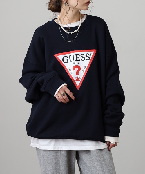GUESS JEANS(ゲスジーンズ)の「GUESS JEANS GJ CN OS ICONIC TRIANGLE SWEAT ゲス クルーネックスウェットシャツ(スウェット・メンズ・ネイビー/ブラック・S/M/L/XL)」の18枚目の写真