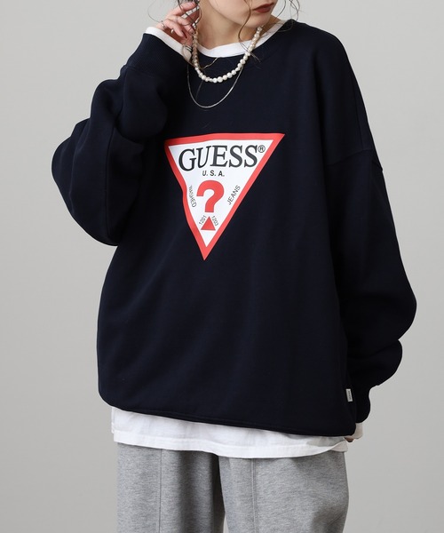GUESS JEANS(ゲスジーンズ)の「GUESS JEANS GJ CN OS ICONIC TRIANGLE SWEAT ゲス クルーネックスウェットシャツ(スウェット・メンズ・ネイビー/ブラック・S/M/L/XL)」の19枚目の写真