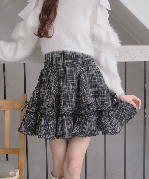couture BY ROJITA(クチュールバイロジータ)の「リボン付ウエストシャーリングスカート(スカート・レディース・ブラック/その他/ベージュ・FREE)」の3枚目の写真