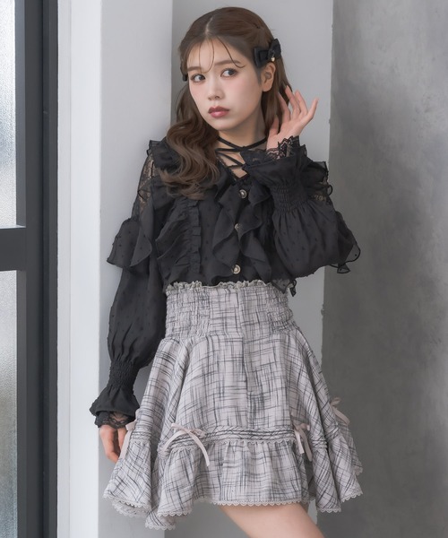 couture BY ROJITA(クチュールバイロジータ)の「リボン付ウエストシャーリングスカート(スカート・レディース・ブラック/その他/ベージュ・FREE)」の7枚目の写真