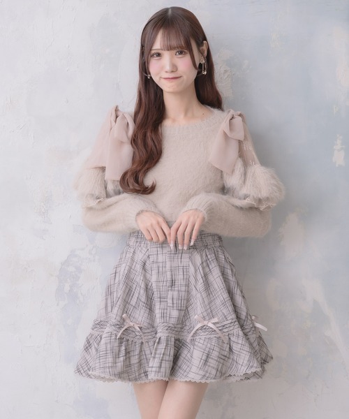 couture BY ROJITA(クチュールバイロジータ)の「リボン付ウエストシャーリングスカート(スカート・レディース・ブラック/その他/ベージュ・FREE)」の12枚目の写真