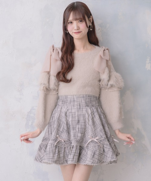 couture BY ROJITA(クチュールバイロジータ)の「リボン付ウエストシャーリングスカート(スカート・レディース・ブラック/その他/ベージュ・FREE)」の14枚目の写真
