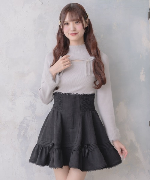 couture BY ROJITA(クチュールバイロジータ)の「リボン付ウエストシャーリングスカート(スカート・レディース・ブラック/その他/ベージュ・FREE)」の21枚目の写真